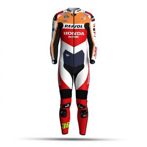 Joan Mir Repsol Custom CBR Traje de moto Grado superior Cuero genuino 1Pc Mono Pista/Montar Cuero de vaca/Canguro MotoCP Traje CE - Product Image 1