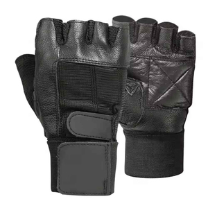 Guantes de Gimnasio para Levantamiento de Pesas con Cierre de Gancho y Bucle, de Cuero, Resistentes, de Medio Dedo, Antideslizantes, Ligeros, Unisex, para Exteriores - Product Image 5