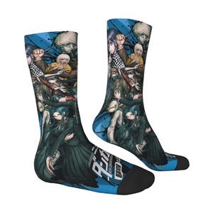 Chaussettes décontractées d'été pour adultes, motif personnage d'anime, impression par transfert thermique, respirantes, en polyester/nylon, avec revers tricoté, pour le yoga - Product Image 4