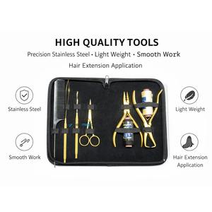 Kit Profesional de Herramientas para Extensiones de Cabello con Pinzas, Peines y Tijeras Chapadas en Oro - Precio de Fábrica OEM - Product Image 3