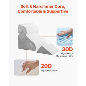Juego de 4 Almohadas Ortopédicas Ajustables en Forma de Cuña, Soporte Postoperatorio para Piernas, Cuello, Hombros y Espalda - Product Image 2
