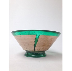 Bol artisanal en résine époxy et bois d'acacia pour la présentation décorative de table et le service en cuisine - Product Image 1