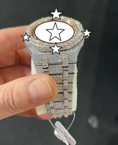 Montre de luxe unisexe en acier inoxydable, cadran 39 mm, mouvement mécanique analogique, moissanite, date automatique, verre saphir, lumineuse, bracelet déployant - Product Image 5