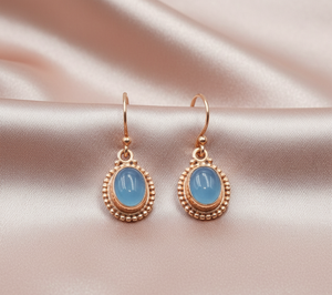 <b>Top</b> Quality Blue Chalcedony 925 Sterling Silver Vintage Drop Earrings Handmade Boho Jewelry <b>Rose</b> Gold Yellow Gold Plated Her - Product Image 6