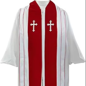Robe de prêtre de luxe pour le clergé, robe d'église avec croix brodée, origine importée, velours. - Product Image 1