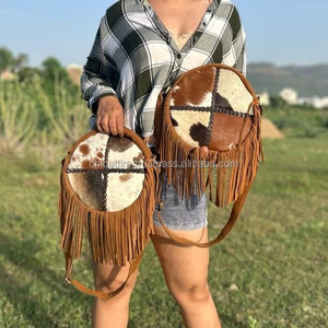 Sac à bandoulière en fourrure de vachette sac à main nouveau concepteur élégant Western Collection de franges bandoulière sacs ronds à bandoulière utilisation pour femmes sac à main - Product Image 2