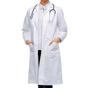 Batas de Trabajo Blancas para Mujer, Transpirables, de Poliéster y Algodón, para Uso Hospitalario, Laboratorio, Farmacia - Product Image 1