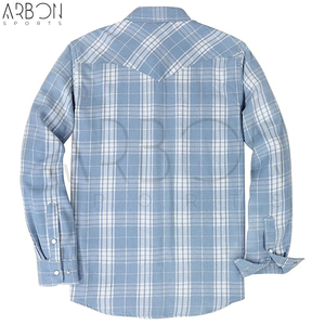Chemises en flanelle à carreaux imprimées, coupe classique, manches longues, boutonnées, avec logo personnalisé de qualité supérieure, pour la vente en gros - Product Image 2