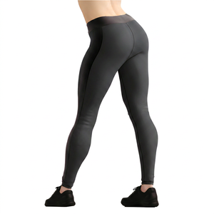 Leggings de compression jaunes pour hommes, longueur intégrale, taille élastique, en Spandex et Nylon, couleur unie, pantalon d'entraînement très élastique - Product Image 4