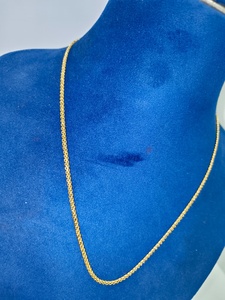 Élégante Chaîne torsadée en or massif 22 carats avec accents en forme de barillet, Collier en or jaune véritable certifié BIS, Bijou - Product Image 2