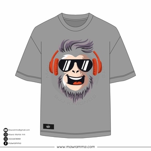 เสื้อยืดสีเทาสำหรับผู้ชาย พิมพ์ลายการ์ตูนตลก แขนสั้น คอกลม ทรงปกติ สวมใส่สบาย พิมพ์ลายดิจิทัล ผ้าฝ้ายเจอร์ซีย์ - Product Image 5