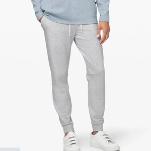 Men's Gray <b>Elastic</b> Waist Sweatpants With Side Pockets Casual Jogger Pants Breathable Knitted Fabric Autumn Wear - Product Image 4