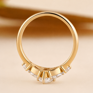 VVS1 Marquise Cut Diamond Engagement <b>Ring</b> for Women 10K Vermeil Yellow <b>Gold</b> Moissanite Floral Cluster Promise Wedding <b>Ring</b> - Product Image 5
