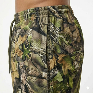 High Quality Sublimation All Print Polyester Double Layer Custom Youth Men Camo Knitted Drawstring Basketball Shorts - Product Image 4
