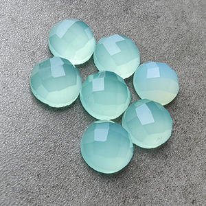 Calcedonia Aqua Natural, Corte Checker, Gema Redonda, Calibrada, Piedra Suelta al por Mayor, Todos los Tamaños Disponibles - Product Image 4