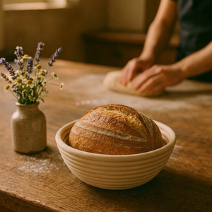 Ensemble de paniers de fermentation ronds en rotin naturel pour levain, avec doublure en lin, écologiques et réutilisables, pour la cuisson du pain - Product Image 2
