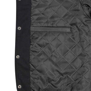 Veste universitaire brodée en laine pour homme, style streetwear, avec manches en cuir, personnalisable, vente en gros OEM, best-seller - Product Image 2