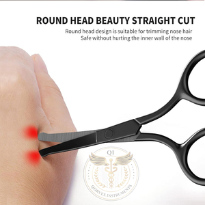 Professional precision grooming <b>scissors</b> for men and women black with stainless steel safe for nose eyebrows <b>beard</b> and cuticles - Product Image 4