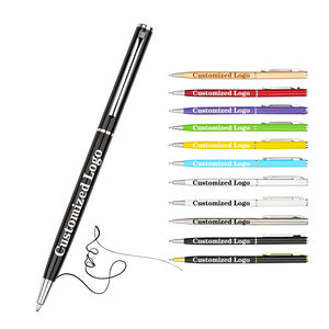 Bolígrafo Metálico Promocional de Venta Caliente con Logotipo Personalizado, Cuerpo Delgado, Novedoso, Publicitario, con Tinta Negra de Alta Calidad - Product Image 1