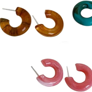 Pendientes de Resina Vintage para Mujer, Diseño de Resina con Estilos Modernos, Accesorio de Moda - Product Image 1