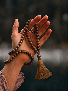 Brown Jasper Ball Beaded Natural Stone Unisex Gift Prayer Necklace Tassel Pendant Mala Rope Chain Bohemian Decorative Garment - Product Image 1