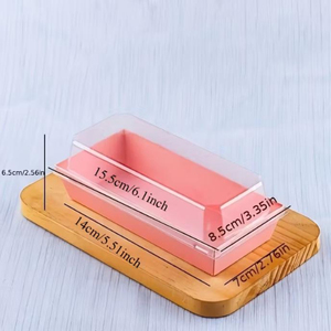 กล่องเค้กใสแบบฝาพับสีชมพู พิมพ์สี่สีเคลือบผิว ใช้ซ้ำได้ สำหรับบรรจุภัณฑ์ขนมหวาน - Product Image 3