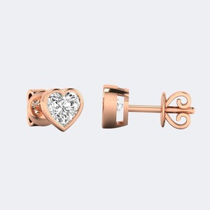 Pendientes de Diamantes Cultivados en Laboratorio de 1.00 CTW, Corte Brillante en Forma de Corazón, para Mujer, Oro de 9K, 14K, 18K, Color E F, VS VVS, Joyería Fina de Lujo - Product Image 2