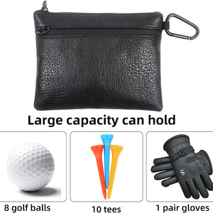 Pochette de golf en cuir véritable conçue pour les golfeurs professionnels, avec un grand espace de rangement et une fabrication haut de gamme, à vendre. - Product Image 4