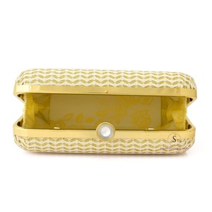 Pochette de soirée élégante pour femme, brodée à la main en Inde, avec un design blanc scintillant et une chaîne. - Product Image 3