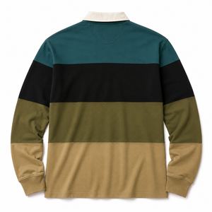 เสื้อรักบี้แขนสั้น ผ้าถักโพลีเอสเตอร์ รับผลิตแบบ OEM ODM โรงงานผู้ผลิต ผู้ส่งออก ผู้จัดจำหน่าย รับผลิตชุดทีมตามสั่ง ขายส่ง - Product Image 2
