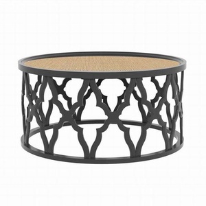 Modern Coffee <b>Table</b> <b>for</b> Living Room-Durable Office Balcony Metal & Wood Design - Product Image 5
