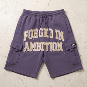 Shorts de sport amples et épais de haute qualité pour hommes, style cargo, brodés, en molleton, pour l'hiver, pour le jogging - Product Image 1