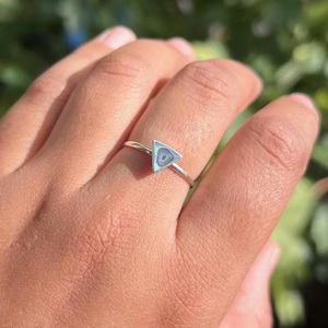<b>Abalone</b> <b>Shell</b> 925 Sterling Silver Triangle Gemstone Ring Handmade Elegant Natural <b>Shell</b> Jewelry Anniversary Gift - Product Image 4