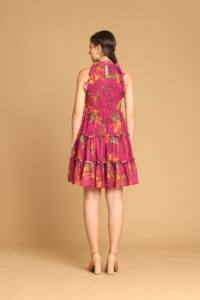 Vestido de Mujer de Primera Calidad con Estampado de Loto Rosa, Vestido de Verano, Ropa Casual de Playa, Atuendo para Vacaciones, Fabricante - Product Image 3