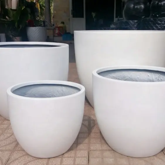 [Ecova-pots] Hình Dạng Chậu Vườn Trứng Sợi Thủy Tinh Khổng Lồ Cho Người Trồng Hoa