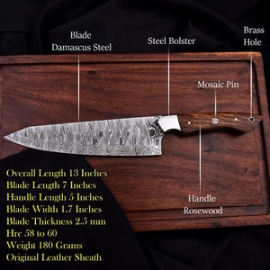 5PCS Handmade Damascus Kitchen <b>Knife</b> <b>Set</b> Professional Chef <b>Knives</b> with Premium Wood Handles Custom Cooking Cutlery <b>Set</b> OEM ODM - Product Image 5