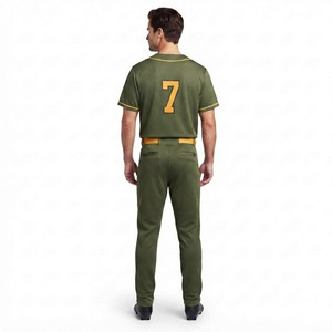 Uniforme de baseball professionnel pour hommes, 100% polyester, haute performance, respirant, anti-transpiration, manches courtes - Product Image 2