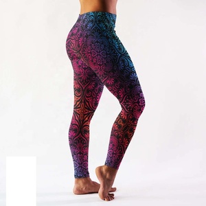 Legging de sport pour femme à imprimé numérique, taille mi-haute, en Spandex/Polyester, extensible dans les quatre sens, respirant, pour le yoga et la course - Product Image 5