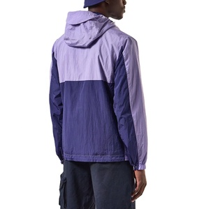 Men's Stylish Nylon Windbreaker Jacket High Quality Breathable Plus Size Customized Color <b>Block</b> Zipper for Summer Outer Wear - Product Image 2