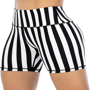 Shorts Deportivos de Cintura Alta para Mujer, Shorts de Yoga con Estampado por Sublimación, Cintura Elástica, Diseño Sólido - Product Image 3