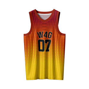 Kit de basketball pour hommes sans manches, imprimé sur mesure, 100 % polyester, maille respirante, évacuation de l'humidité, impression sublimée sur le devant - Product Image 2