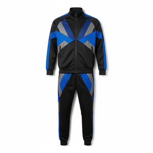 Survêtements de football personnalisés OEM pour hommes, en polyester et élasthanne, veste zippée, pantalon de jogging, ensemble de sport unisexe, printemps - Product Image 2