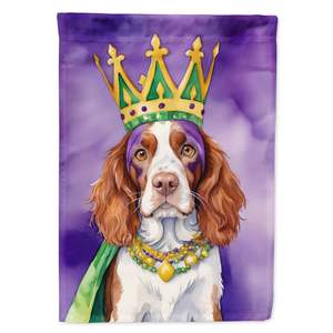 Welsh Springer Spaniel King Mardi Gras Multicolor <b>Garden</b> <b>Flag</b> Mailbox Decorative Yard Banner for Patio Artwork and Flower Beds - Product Image 1