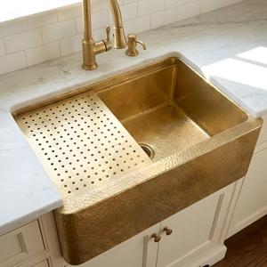 Handmade Solid Brass Kitchen Sink Luxury Deep Single Bowl Modern <b>Basin</b> for Residential and Hotel Kitchens - Product Image 5
