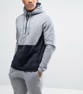 Survêtement à capuche gris et noir pour homme, manches longues, fermeture à cordon, poches latérales, coupe classique, vêtements de sport décontractés pour l'automne - Product Image 3