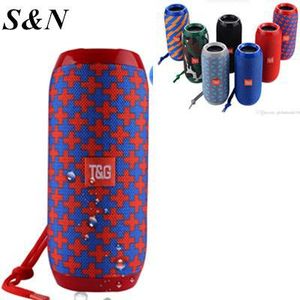 T&G Portable <b>Bluetooth</b> <b>Speaker</b> Red Blue Checkered Pattern <b>With</b> Carrying Strap For Outdoor Use - Product Image 1