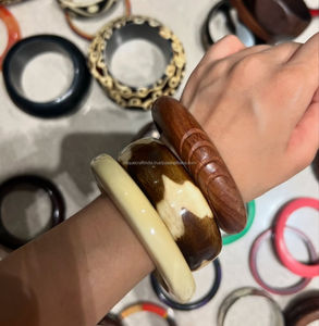 Juego de Brazaletes de Madera de Alta Calidad para Mujeres y Niñas, Pulseras Tradicionales, Joyería de Moda Personalizada - Product Image 1