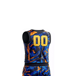 Uniforme de basket-ball sublimé, logo personnalisé, nom personnalisé, design personnalisé, couleur unie, unisexe, sans manches, respirant, antibactérien, séchage rapide - Product Image 6