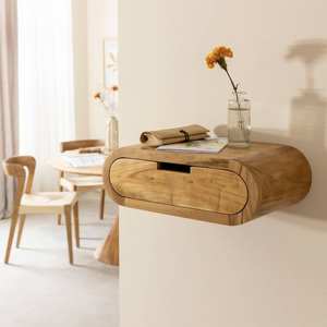 Étagère murale arrondie Vandana Optima Pebble en bois d'acacia - Product Image 1
