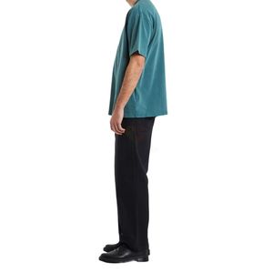 Camiseta de Hombre Verde Azulado Lavado con Hombros Caídos, Algodón Preencogido, Sensación Cómoda, Silueta Holgada, Camisas de Moda para Hombre - Product Image 4